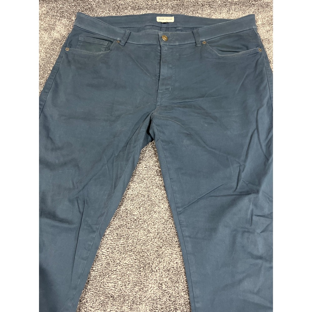 Peter Millar Mens 38/32 Blue Five Pocket Cotton Blend Straight Leg Pants